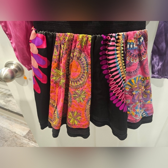 Desigual Girls Long Sleeve Mandala Print Dress Size 13/14 Colorful Boho - Picture 6 of 12
